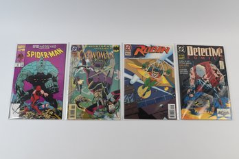 Marvel & DC Comic Books Spiderman #31 Catwoman #13 Robin #15 & Detective Comica #598 - 4 Total