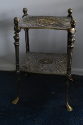 Decorative 2 Tier Lamp Stand With Victorian Style Posts