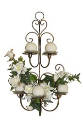 Floral Candle Wall Sconce With Candles