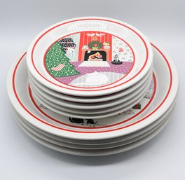 Twas The Night Before #8100 Decorative Plates - 9 Total