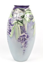 Antique Belleek Willets Signed Rodman Circa 1900 Hand Painted Fine Parian Vase