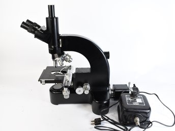 Lietz Wetzlar Trinocular Microscope 4 Objectives With Lamp & Regel Transformator Transformer