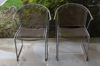 Pair Of Outdoor Metal Patio Chairs