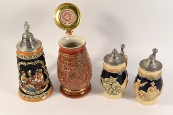 Assorted Lot Of German Steins - 4 Total