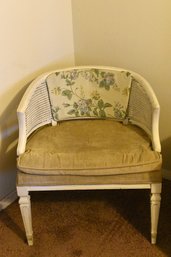 Vintage Cane Backed Floral Cushioned Chair