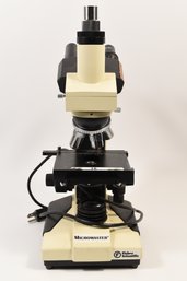 Fisher Micromaster Microscope 12-561-4B With 4 Objectives