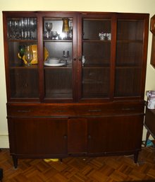 Solid Wood China Cabinet Breakfront