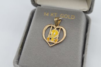 Warner Brothers Tweey Bird 14K Gold Pendant