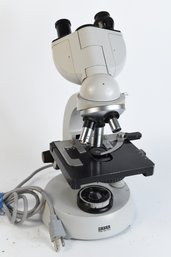 Carl Zeiss Binocular Microscope With 3 Objectives With Light Source