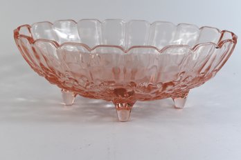 Vintage Pink Indiana Glass Footed Serving Bowl