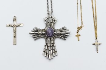 4 Religous Cross Chains Necklaces