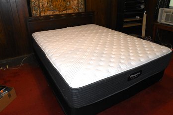 Queen Beautyrest Mattress & Wood Backboard