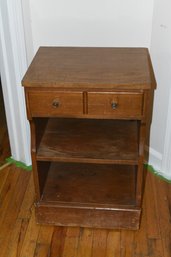 Early American Style Wooden End Night  Table Storage Shelf