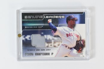 Genuine Leaders Boston Red Socks Pedro Martinez Game Used Memorabilia MLB Trading Baseball Card