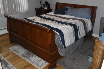 Mount Airy Solid Cherry Wood Sleigh Bed Frame With Head & Foot Boards QUEEN Sized