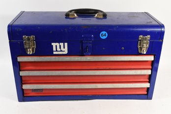 Ny Giants Metal Tool Box With Tool NYG