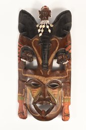 Hand Carved Wooden African Tribal Mask Made In Kenya