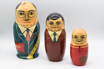 Russian Nesting Dolls CCCP Heads