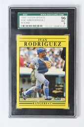 SGC Graded MINT 9 - Ivan Rodriguez RANGERS FLEER MLB Trading Baseball Card