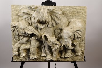 Elephanted Themed Resin Wall Art Plaque