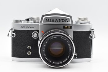 Miranda Sensomat RE Vintage Film Camera With 50mm Lens & Leather Case