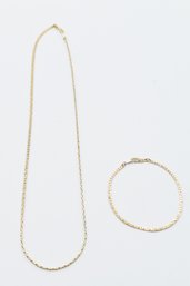 14K Gold Plated Necklace And Braclet