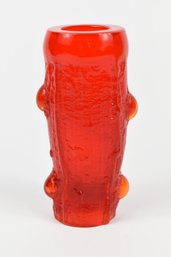 Labino Swedish Art Glass Red Vase Signed