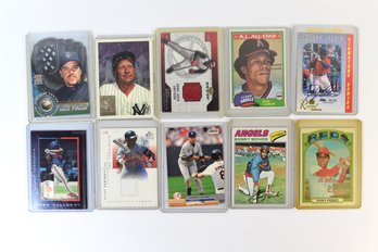 Mike Piazza Barry Bonds Derek Jeter & More MLB Trading Baseball Cards - 10 Total