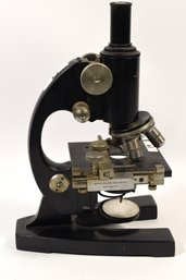 National Scientific Instruments Company Vintage Microscope With 4 Objectives