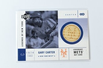 UPPERDECK LEGENDS OF NEW YORK Game Used Memorabilia Gary Carter MLB Trading Baseball Card