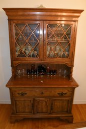 Flint & Horner Oak China Cabinet Hutch