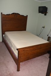 Twin Size Bed With Wood Frame & Backboard