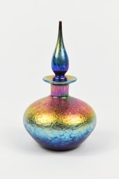 Gorgeous Lundberg Studios Historical Perfume Decanter In Beautiful Iridescent Coloring Signed Numbered Dated