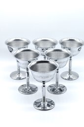 6 Etched Drinking Goblet Chromed Stems