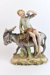 1960's CAPODIMONTE 'boy Eating Grapes' By Giuseppe Cappe Gorgeous & Extremely Detailed
