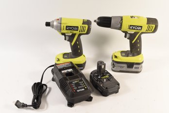 Ryobi 18V Lithium Drill & Impact Drivers W/ Charger Model No. P234G P271