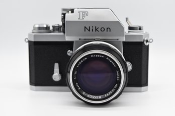 Vintage Nikon F Film Camera No. 6873041 With Nippon Kogaku Nikkor-S Lens No. 153293