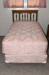 Full Size Bed With Decorative Wooden Headboard