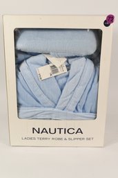 Nautica Ladies Terry Robe & Slipper Set - Size Large