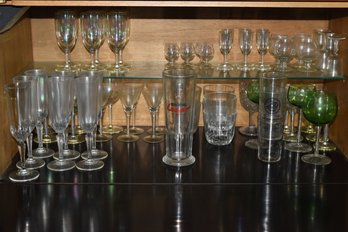 Large Lot Of Assorted Barware - Over 30 Glasses
