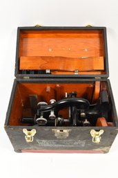 Vintage Spencer Buffalo Monocular Microscope With Wood Crate Extra Eyepiece & 3 Objectives