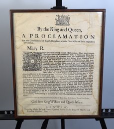 King Willian & Queen Mary Proclamation Framed