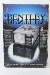 Vintage Bentley Deluxe Portable 5in Black & White Television