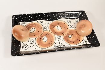 Bagel Plate With Love Joanne Delombra For Lotus Serving Dish Tray