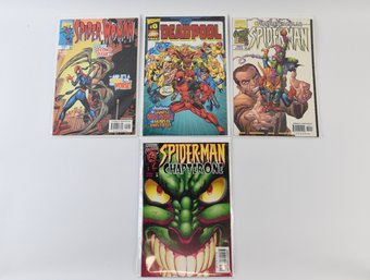 Marvel Comics Spiderman Spider-Woman & Deadpool Comic Books - 4 Total