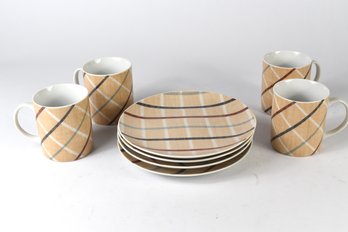 Essentials Made In Japan Desert Plates And Coffee Mugs - 8pcs Total