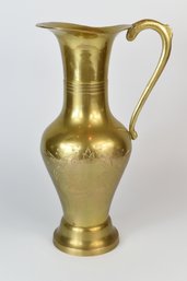 Large Etched Brass Pitcher