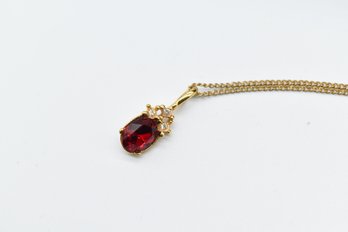 Gold Toned Gemstone Necklace 16'