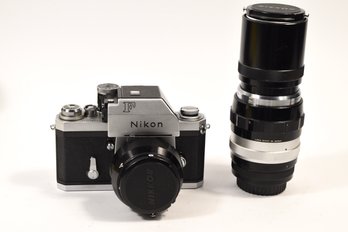 Nikon F Photomic Single Lens Reflex Camera With 50mm & 200mm Nikkor Lens