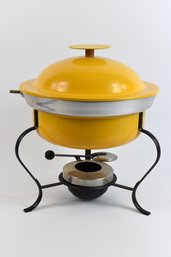 Vintage Yellow Fondue Pot